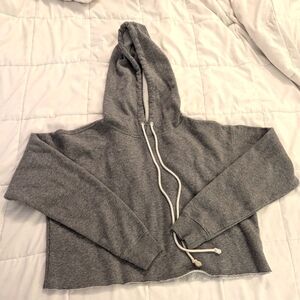 Soft grey cropped hoodie